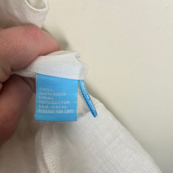 J. MCLAUGHLIN Emilia Linen Ruffle Wrap Maxi Dress White Sz L {ZZ51} - Picture 8 of 8